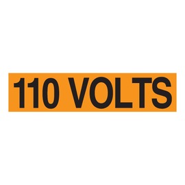 AccuformNMC™ 1/2" X 2 1/4" Black/Orange Vinyl Conduit Voltage Marker "110 VOLTS"