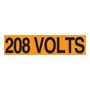 AccuformNMC™ 2 1/4" X 9" Black/Orange Vinyl Conduit Voltage Marker "208 VOLTS"