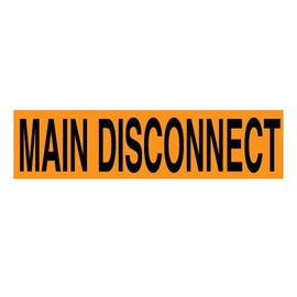 AccuformNMC™ 2 1/4" X 9" Black/Orange Vinyl Conduit Voltage Marker "MAIN DISCONNECT"