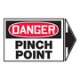 AccuformNMC™ 3 1/2" X 5" Black/Red/White Vinyl Equipment Safety Label "DANGER PINCH POINT (+ Arrow)"