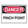 AccuformNMC™ 3 1/2" X 5" Black/Red/White Vinyl Equipment Safety Label "DANGER PINCH POINT"