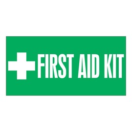 AccuformNMC™ 3" X 7" Green/White Vinyl First Aid Safety Label "FIRST AID KIT (With Graphic)"