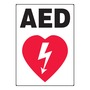 AccuformNMC™ 6" X 5" Black/Red/White Vinyl First Aid Safety Label "AED (With Graphic)"