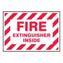 AccuformNMC™ 5" X 7" Red/White Vinyl Fire Safety Label "FIRE EXTINGUISHER INSIDE"