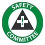 AccuformNMC™ 2 1/4" Black/Green/White Vinyl Hard Hat/Helmet Decal "SAFETY COMMITTEE (With Graphic)"