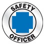 AccuformNMC™ 2 1/4" Black/Blue/Gray Reflective Sheet Hard Hat/Helmet Decal "SAFETY OFFICER (With Graphic)"