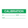 AccuformNMC™ 5/8" X 1 1/2" Green/White Vinyl Production Control Label "CALIBRATION BY____DATE____DUE____"