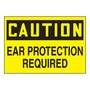 AccuformNMC™ 3 1/2" X 5" Black/Yellow Vinyl PPE Safety Label "CAUTION EAR PROTECTION REQUIRED"