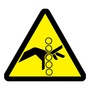 AccuformNMC™ 2" Black/Yellow Vinyl ISO Safety Label "WARNING PINCH POINT HAZARD (Graphic Only)"