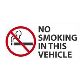 AccuformNMC™ 1 1/2" X 3" Red/Black/White Vinyl Smoking Control Safety Label "NO SMOKING IN THIS VEHICLE (With Graphic)"