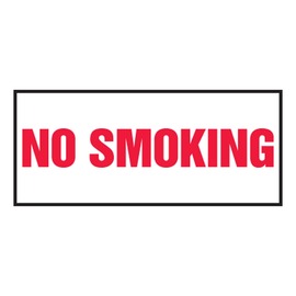 AccuformNMC™ 3" X 7" Red/White Vinyl Smoking Control Safety Label "NO SMOKING"
