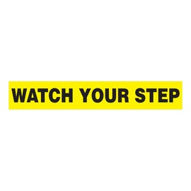 AccuformNMC™ 2" X 12" Black/Yellow Vinyl Fall Protection Safety Label "WATCH YOUR STEP"