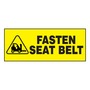 AccuformNMC™ 2" X 5" Black/Yellow Vinyl Traffic Safety Label "FASTEN SEAT BELT (With Graphic)"
