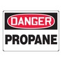 AccuformNMC™ 7" X 10" Red/Black/White Aluminum Safety Sign "DANGER PROPANE"