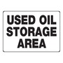 AccuformNMC™ 10" X 14" Black/White Plastic Safety Sign "USED OIL STORAGE AREA"