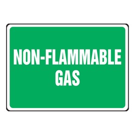 AccuformNMC™ 10" X 14" Green/White Aluminum Safety Sign "NON-FLAMMABLE GAS"