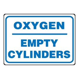 AccuformNMC™ 7" X 10" Blue/White Aluminum Safety Sign "OXYGEN EMPTY CYLINDERS"