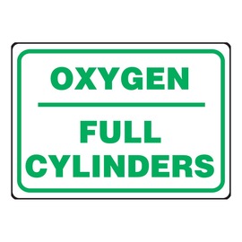 AccuformNMC™ 7" X 10" Green/White Aluminum Safety Sign "OXYGEN FULL CYLINDERS"
