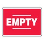 AccuformNMC™ 7" X 10" Red/White Plastic Safety Sign "EMPTY"