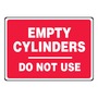 AccuformNMC™ 7" X 10" Red/White Aluminum Safety Sign "EMPTY CYLINDERS DO NOT USE"