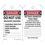 AccuformNMC™ 5 3/4" X 3 1/4" Black/Red/White PF-Cardstock Safety Tag "DANGER DO NOT USE REASON TAGGED/EQUIPMENT DEFECTIVE/PARTS MISSING/WORK INCOMPLETE/DIRTY/OTHER:___SIGNED BY:___DATE:___..."