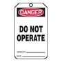 AccuformNMC™ 5 3/4" X 3 1/4" Black/Red/White RP-Plastic Safety Tag "DANGER DO NOT OPERATE SIGNED BY:___DATE:___/DANGER DO NOT REMOVE THIS TAG! REMARKS:___"