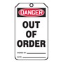 AccuformNMC™ 5 3/4" X 3 1/4" Red/Black/White Cardstock Accident Prevention/Safety Tag "DANGER OUT OF ORDER"