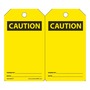 AccuformNMC™ 5 3/4" X 3 1/4" Black/Yellow PF-Cardstock Safety Tag "CAUTION SIGNED BY:___DATE:___ (Blank)"