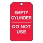 AccuformNMC™ 5 3/4" X 3 1/4" Red/White PF-Cardstock Cylinder Status Tag "EMPTY CYLINDER DO NOT USE"
