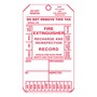 AccuformNMC™ 5 3/4" X 3 1/4" Red/White RP-Plastic Fire Inspection Tag "FIRE EXTINGUISHER RECHARGE AND REINSPECTION RECORD"