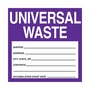 AccuformNMC™ 6" X 6" Purple/White Paper Hazardous Waste Label "UNIVERSAL WASTE SHIPPER ____ ADDRESS ____ CITY/STATE/ZIP _____ CONTENTS ____ ACCUMULATION START DATE ____"
