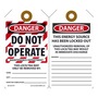 AccuformNMC™ 5 3/4" X 3 1/4" Black/Red/White RP-Plastic Lockout/Tagout Tag "DANGER DO NOT OPERATE MAINTENANCE DEPARTMENT THIS LOCK MAY ONLY BE ROMOVED BY: NAME:___DEPT.:___EXPECTED COMPLETION:___/DANGER THIS ENERGY SOURCE HAS BEEN LOCKED OUT!..."