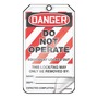 AccuformNMC™ 5 3/4" X 3 1/4" Black/Red/White HS-Laminate Lockout/Tagout Tag "DANGER DO NOT OPERATE EQUIPMENT LOCKED OUT THIS LOCK/TAG MAY ONLY BE REMOVED BY: NAME: ___ . . ."