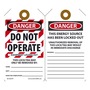AccuformNMC™ 5 3/4" X 3 1/4" Black/Red/White RP-Plastic Lockout/Tagout Tag "DANGER DO NOT OPERATE EQUIPMENT LOCKED OUT THIS LOCK/TAG MAY ONLY BE REMOVED BY: NAME: ___ . . ."