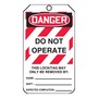 AccuformNMC™ 5 3/4" X 3 1/4" Black/Red/White PF-Cardstock Lockout/Tagout Tag "DANGER DO NOT OPERATE EQUIPMENT LOCKED OUT THIS LOCK/TAG MAY ONLY BE REMOVED BY: NAME___DEPT.:___EXPECTED COMPLETION:___/DANGER THIS ENERGY SOURCE HAS BEEN LOCKED OUT!..."