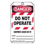 AccuformNMC™ 5 3/4" X 3 1/4" Black/Red/White PF-Cardstock Lockout/Tagout Tag "DANGER DO NOT OPERATE EQUIPMENT LOCKED OUT BY NAME:______ DEPT.:_______ EXPECTED COMPLETION:______/DANGER THIS ENERGY SOURCE HAS BEEN LOCKED OUT!..."