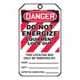 AccuformNMC™ 5 3/4" X 3 1/4" Black/Red/White RP-Plastic Lockout/Tagout Tag "DANGER EQUIPMENT LOCK OUT A LIFE IS ON THE LINE THIS LOCK/TAG MAY ONLY BE REMOVED BY: NAME___DEPT.:___EXPECTED COMPLETION:___/DANGER THIS ENERGY SOURCE HAS BEEN LOCKED OUT!..."