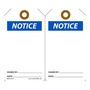 AccuformNMC™ 5 3/4" X 3 1/4" Black/Blue/White RP-Plastic Safety Tag "NOTICE SIGNED BY:___DATE:___"