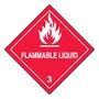 AccuformNMC™ 4" x 4" Red/White Poly HAZARD CLASS 3 Label "FLAMMABLE LIQUID 3 (With Graphic)"