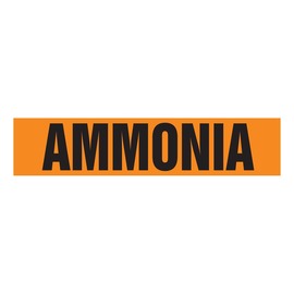 AccuformNMC™ 1" X 9" Black/Orange Vinyl Pipe Marker "AMMONIA"