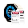 AccuformNMC™ 6 1/4" X 3" Black/Red/White PF-Cardstock Safety Tags By-The-Roll "DANGER BARRICADE TAG REASON INSTALLED___BY___DATE___TIME___DESCRIPTION OF HAZARD___..."