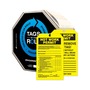 AccuformNMC™ 6 1/4" X 3" Yellow/Black/White PF-Cardstock Safety Tags By-The-Roll "HOT WORK PERMIT/HOT WORK PERMIT DO NOT REMOVE THIS TAG! TO DO SO WITHOUT AUTHORITY WILL MEAN DISCIPLINARY ACTION! IT IS HERE FOR A PURPOSE REMARKS:___"