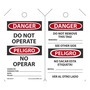 AccuformNMC™ 5 3/4" X 3 1/4" Black/Red/White PF-Cardstock Equipment Status Tag "DANGER DO NOT OPERATE SIGNED BY:___DATE___/DANGER DO NOT REMOVE THIS TAG! REMARKS:___ (Spanish Bilingual)"