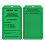 AccuformNMC™ 5 3/4" X 3 1/4" Black/Green PF-Cardstock Scaffold Status Tag "GREEN TAG This scaffold has been erected according to Federal/State Regulations and is safe for all craft work...."
