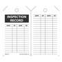 AccuformNMC™ 5 3/4" X 3 1/4" Black/White PF-Cardstock Inspection And Status Record Tag "INSPECTION RECORD DATE___BY___/DATE___BY___DAGE___BY___"
