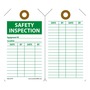 AccuformNMC™ 5 3/4" X 3 1/4" Green/White RP-Plastic Equipment Status Tag "SAFETY INSPECTION EQUIPMENT ID___LOCATION___DATE___BY___DATE___BY___/DATE___BY___DAGE___BY___"