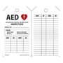AccuformNMC™ 5 3/4" X 3 1/4" Black/Red/White PF-Cardstock AED Status Tag "AED AUTOMATIC EXTERNAL DEFIBRILLATOR INSPECTION SERIAL NO.___.../DATE___BY___DAGE___BY___"