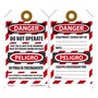 AccuformNMC™ 5 3/4" X 3 1/4" Black/Red/White RP-Plastic Lockout/Tagout Tag "DANGER DO NOT OPERATE THIS TAG & LOCK TO BE REMOVED ONLY BY PERSON SHOWN ON BACK/DANGER EQUIPMENT LOCKED OUT BY___DATE:___ (Spanish Bilingual)"