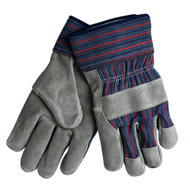 Memphis Glove Large B Grade Select Shoulder Leather Palm Gloves With Fabric Back And Rubberized Safety Cuff