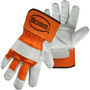 Protective Industrial Products Small Orange Split Cowhide Palm Gloves With Canvas Back And Safety Cuff